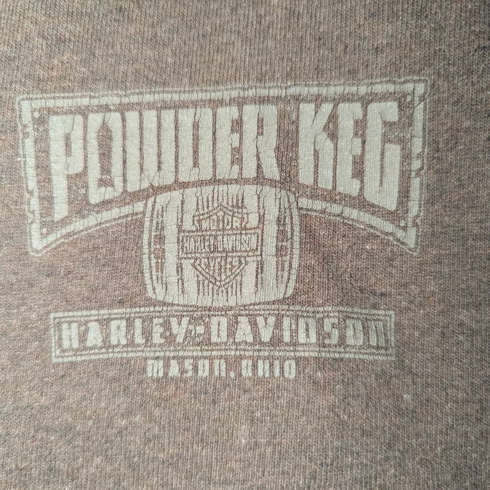 Harley-Davidson Men's Large? Powder Keg Harley Brown Single‎ Pocket Polo Shirt